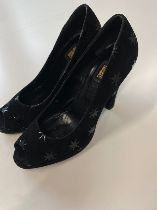 Fabulous extremely rare Biba Heels UK 3 Black star 90s vintage BT001
