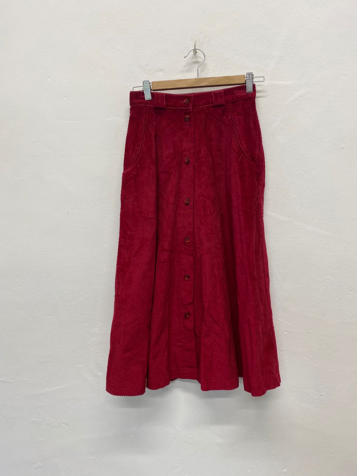 Fabulous Vintage St Michael’s Skirt Uk8 Cherry Red A Line Cottagecore BT001