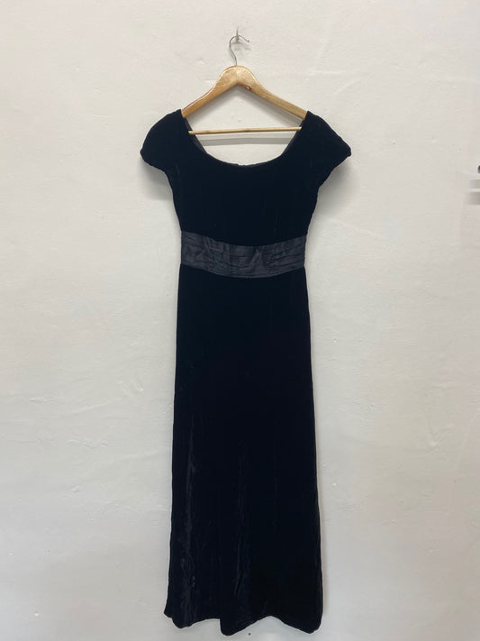 Fabulous Laura Ashley Midaxi classic Cottagecore timeless Dress Uk8 Black New BT001