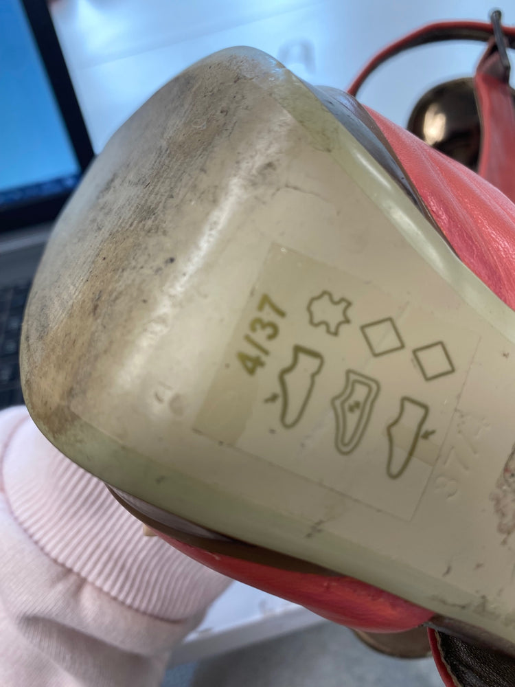 Fabulous Sacha london Heels Uk 4 Coral y2k leather BT001