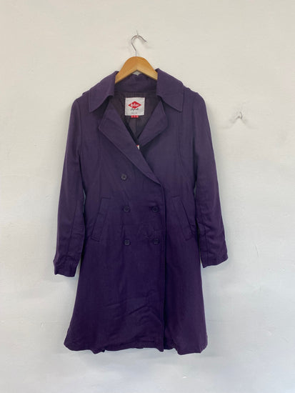 Fabulous Lee Cooper Purple Y2K Silk Blend Trench Coat UK8 BT001