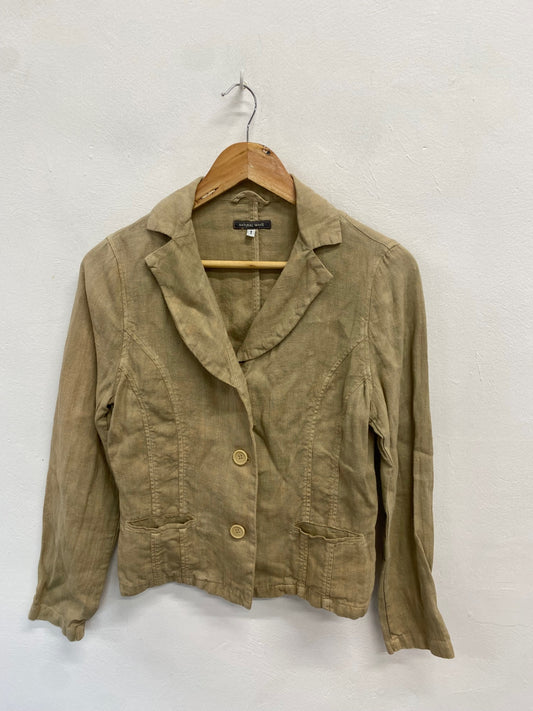 Fabulous natural wave linen natural variation coloured Blazer jacket UK S Beige BT001