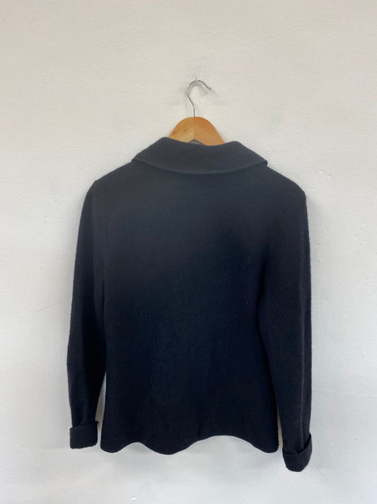 Fabulous EAST Black Wool Cardigan UK12 MM005