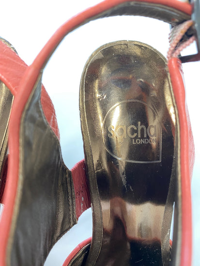 Fabulous Sacha london Heels Uk 4 Coral y2k leather BT001