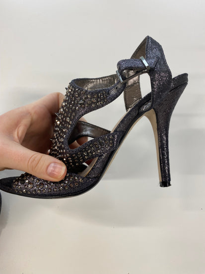 Fabulous Carvela Silvery Y2K Edgy Studded Heels UK3 BT001