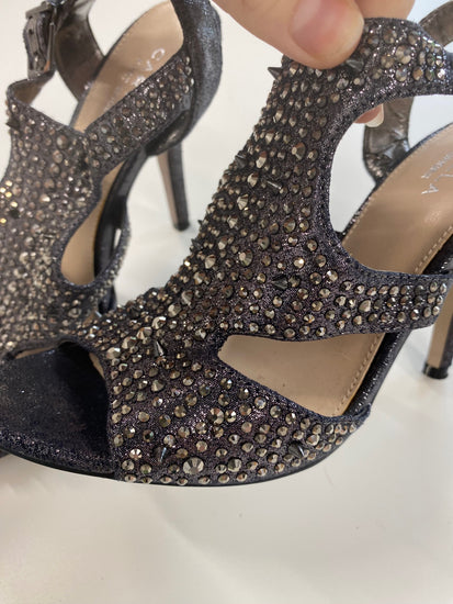 Fabulous Carvela Silvery Y2K Edgy Studded Heels UK3 BT001