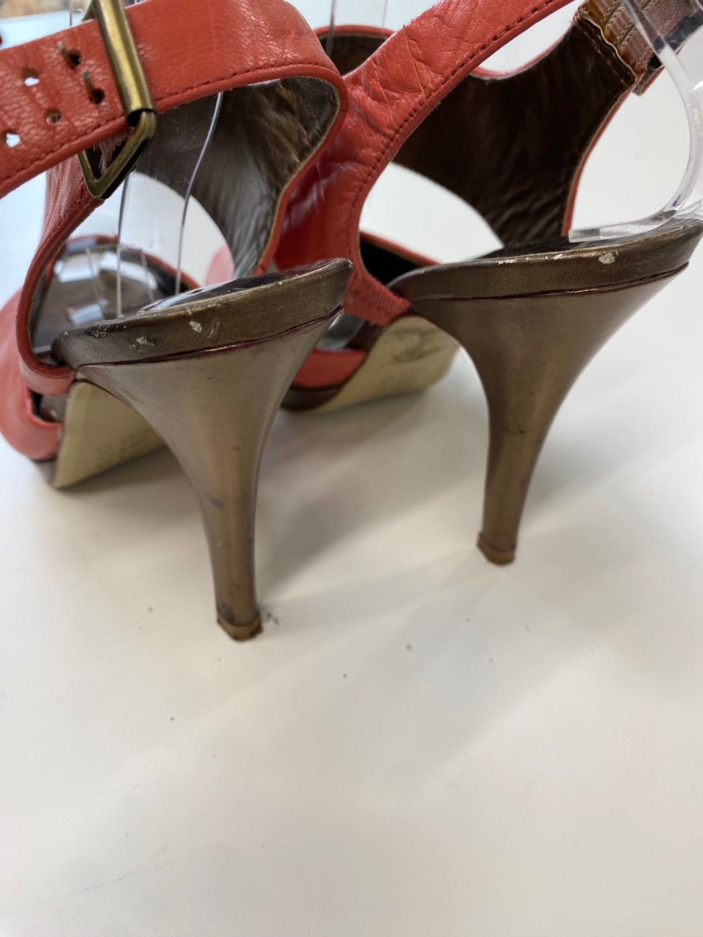 Fabulous Sacha london Heels Uk 4 Coral y2k leather BT001