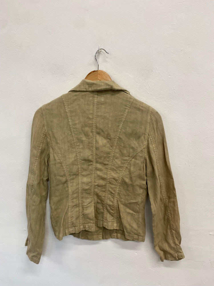 Fabulous natural wave linen natural variation coloured Blazer jacket UK S Beige BT001