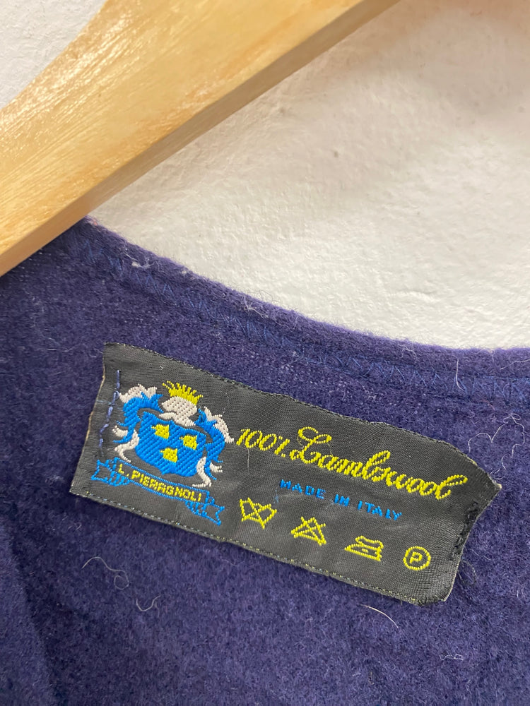 Fabulous Made In Italy Navy Lambswool Shawl One Size MM005