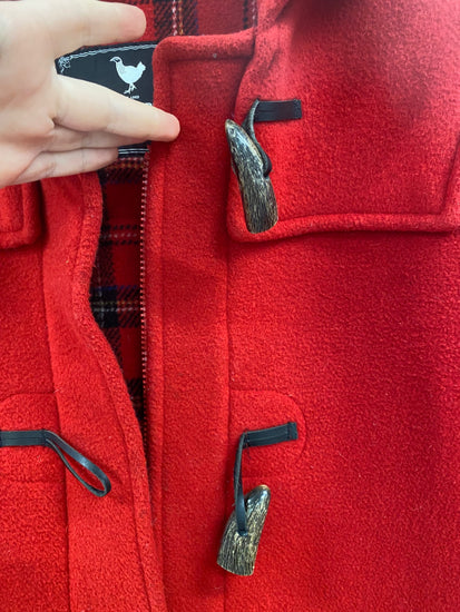 Fabulous John Partridge Vintage Y2K Red Duffle Coat UK8-10 BT001