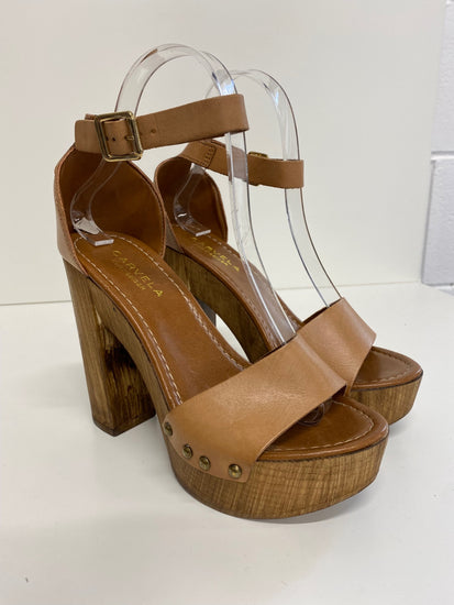 Fabulous Carvela by Kurt Geiger leather clog Sandals UK3 Tan stunning new BT001
