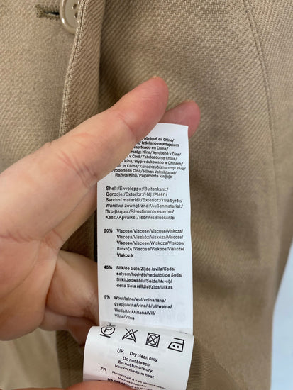 Fabulous Lee Cooper Y2K Silk Blend Trench Coat UK8 BT001