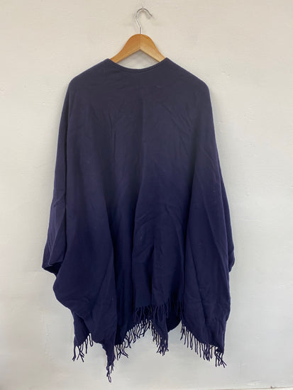 Fabulous Made In Italy Navy Lambswool Shawl One Size MM005