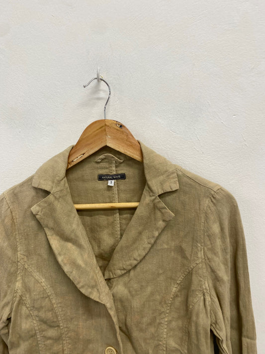Fabulous natural wave linen natural variation coloured Blazer jacket UK S Beige BT001