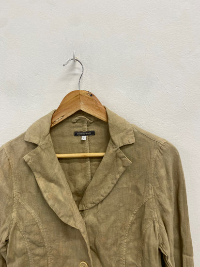 Fabulous natural wave linen natural variation coloured Blazer jacket UK S Beige BT001