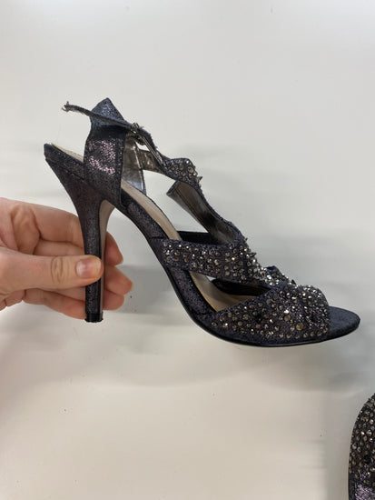 Fabulous Carvela Silvery Y2K Edgy Studded Heels UK3 BT001