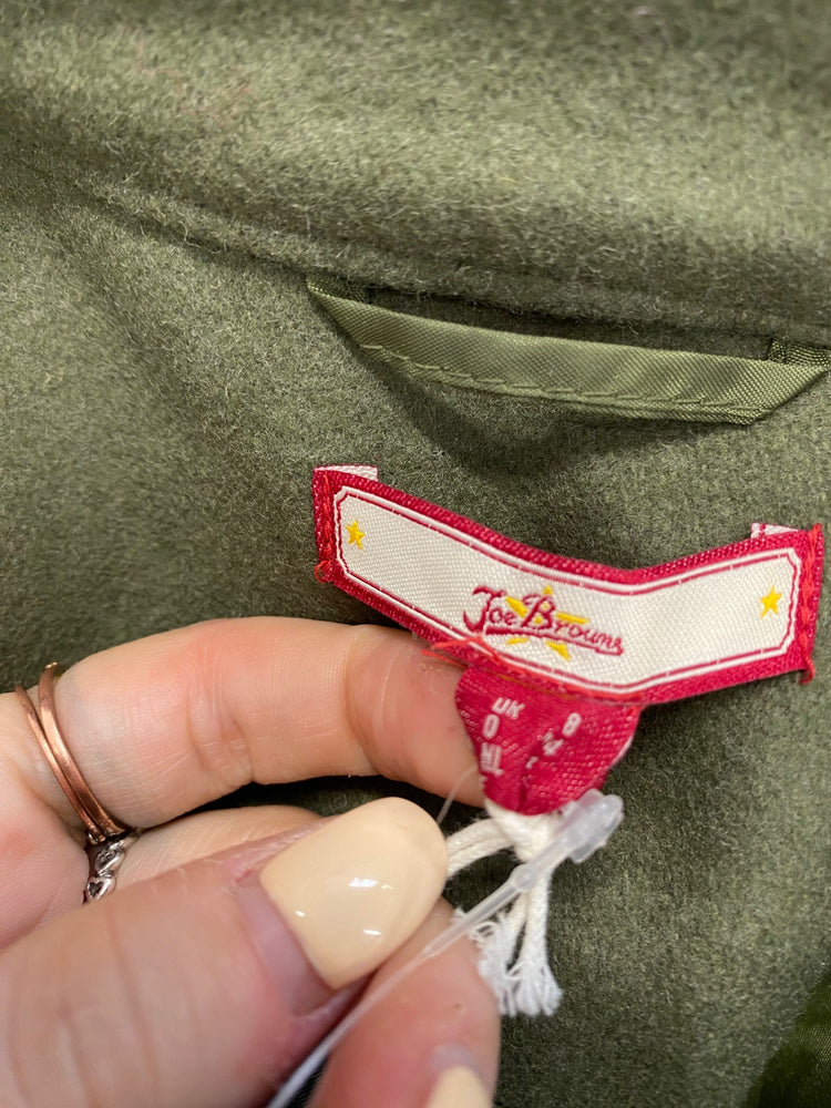 Fabulous Joe browns Military Jacket UK 8 Khaki wool blend BT001