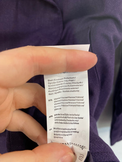 Fabulous Lee Cooper Purple Y2K Silk Blend Trench Coat UK8 BT001