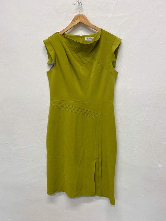 Fabulous The Fold London Ellen Dress Uk14 Olive green midi CE060