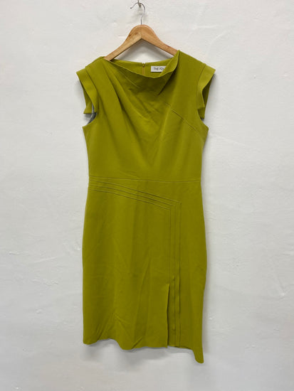 Fabulous The Fold London Ellen Dress Uk14 Olive green midi CE060