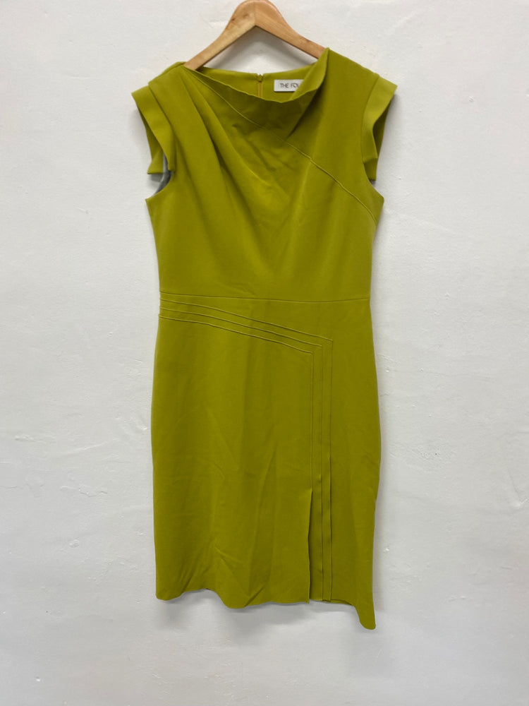 Fabulous The Fold London Ellen Dress Uk14 Olive green midi CE060