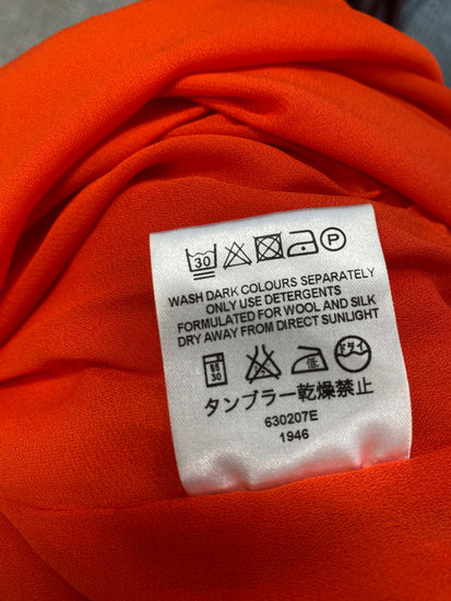 Fabulous JAEGER Dress UK 18 Orange silk midi CE060