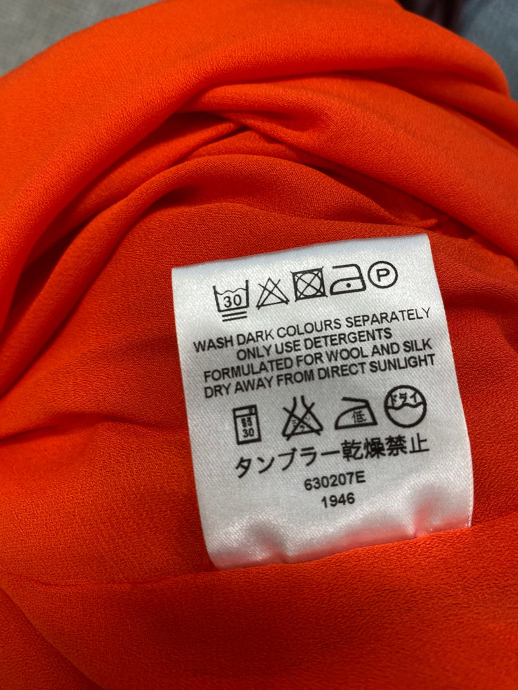 Fabulous JAEGER Dress UK 18 Orange silk midi CE060