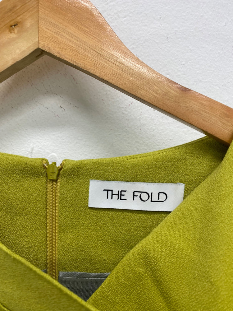 Fabulous The Fold London Ellen Dress Uk14 Olive green midi CE060
