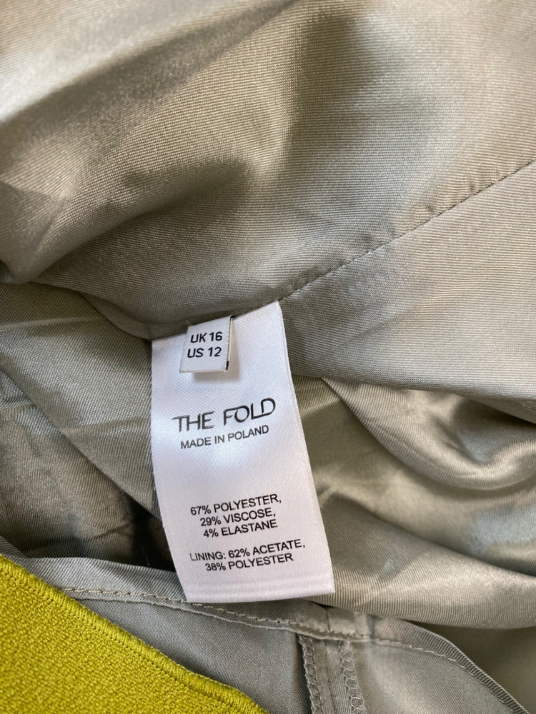 Fabulous The Fold London Ellen Dress Uk14 Olive green midi CE060