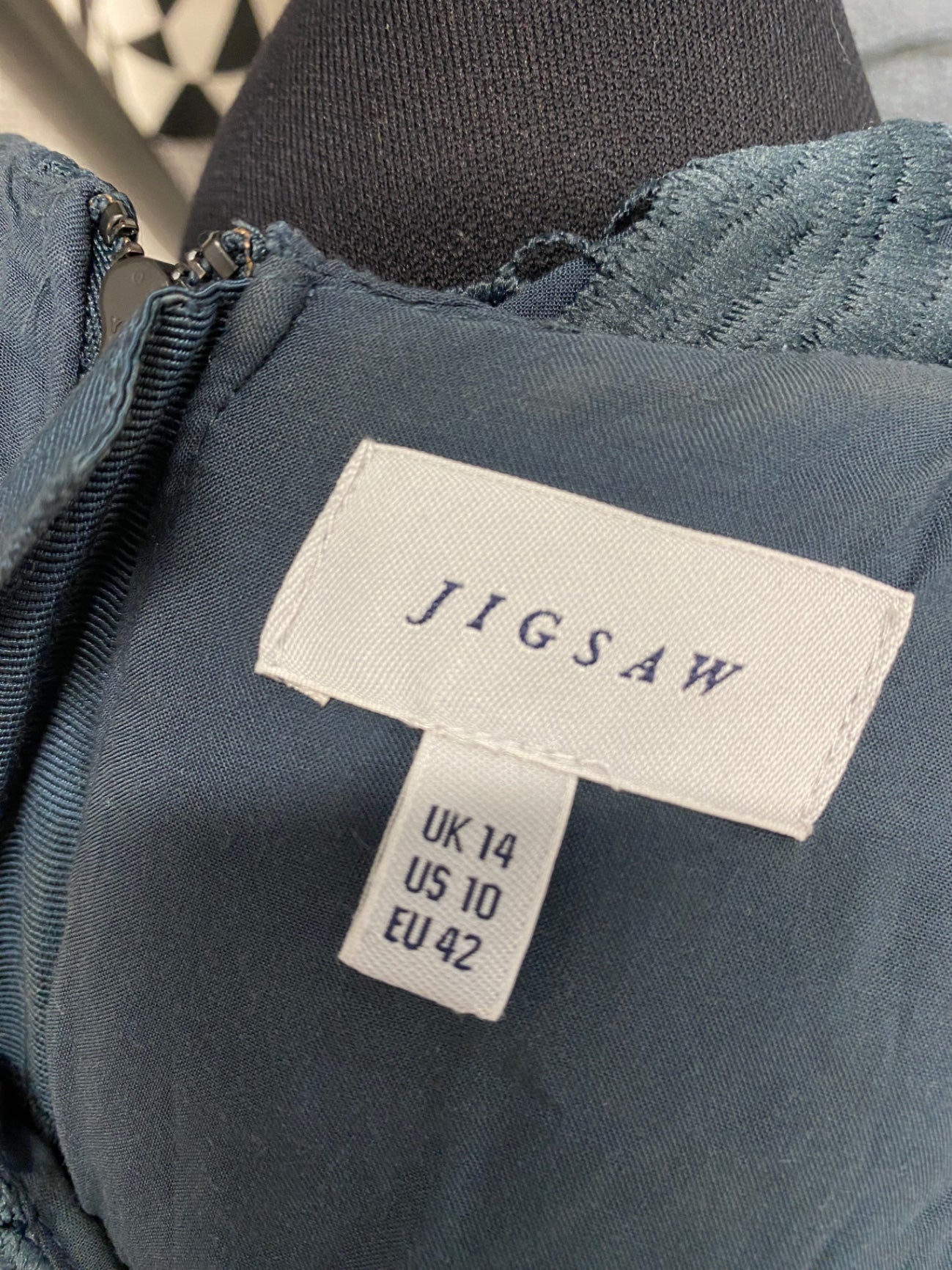 Fabulous Jigsaw Dress Uk14 Dark Green broderie overlay special occasion CE060