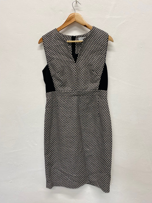 Fabulous Jigsaw monochrome formal Dress UK12 Black CE060