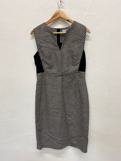 Fabulous Jigsaw monochrome formal Dress UK12 Black CE060