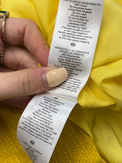 Fabulous Hobbs Dress UK 14 Yellow distressed hem midi new CE060