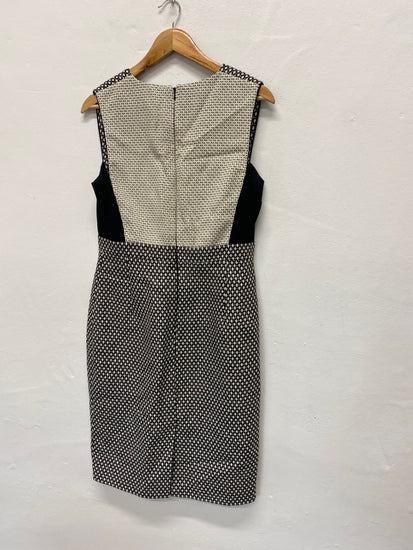 Fabulous Jigsaw monochrome formal Dress UK12 Black CE060