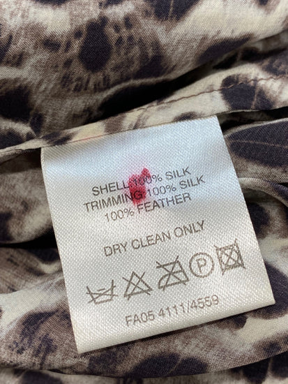 Fabulous Fenn Wright Manson Dress Uk 8 Leopard Print feathered FS128