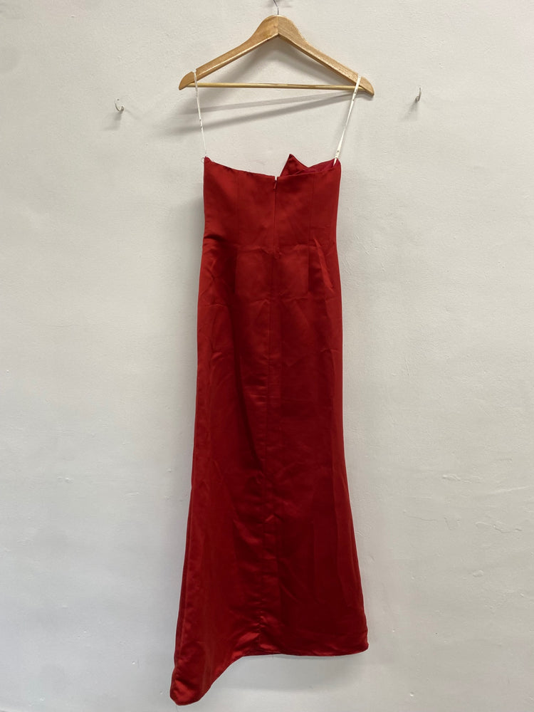 Fabulous Kelsey rose Dress Uk 8 Red ruched prom FS128