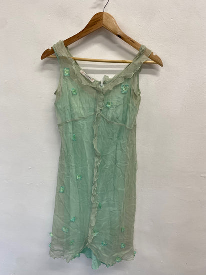 Fabulous JESIRE Dress UK10 Mint Green beaded ethereal FS128