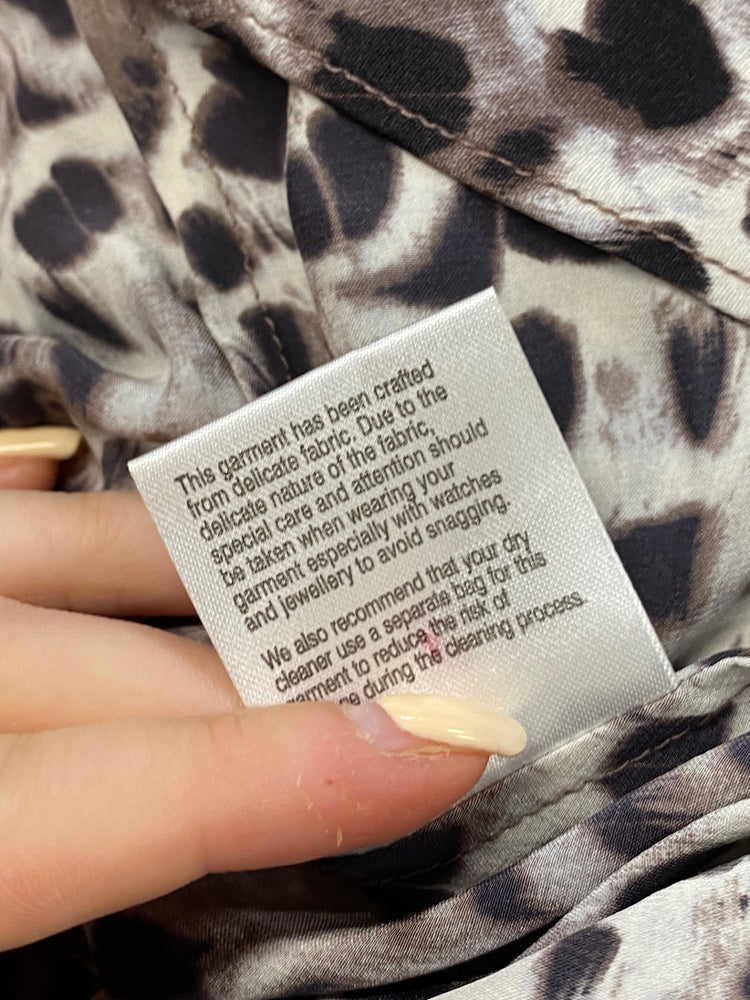 Fabulous Fenn Wright Manson Dress Uk 8 Leopard Print feathered FS128