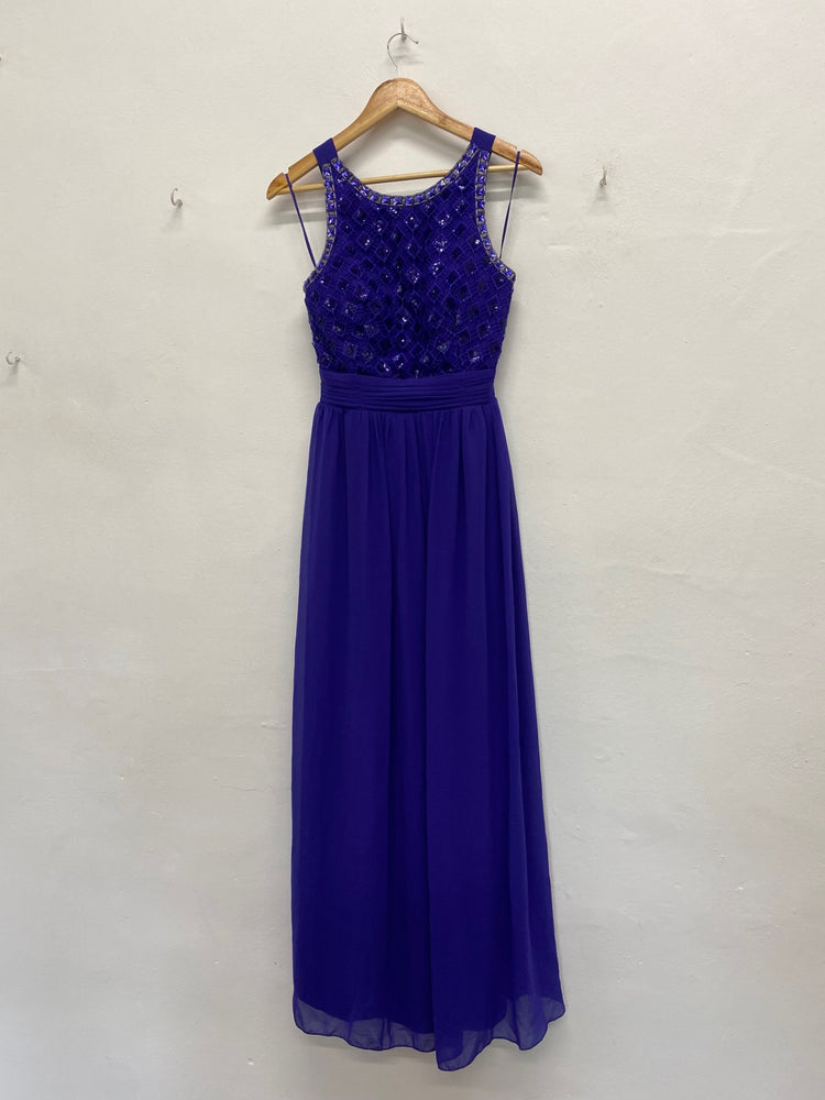 Fabulous Quiz Royal purple Evening Party Dress UK14 Purple NB445