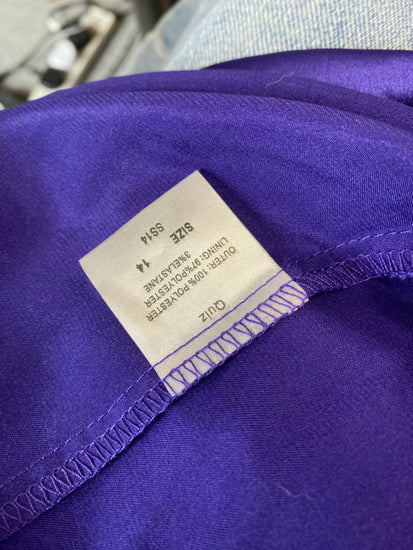 Fabulous Quiz Royal purple Evening Party Dress UK14 Purple NB445