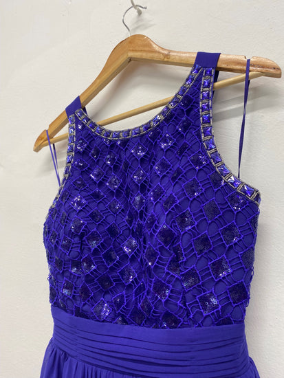 Fabulous Quiz Royal purple Evening Party Dress UK14 Purple NB445