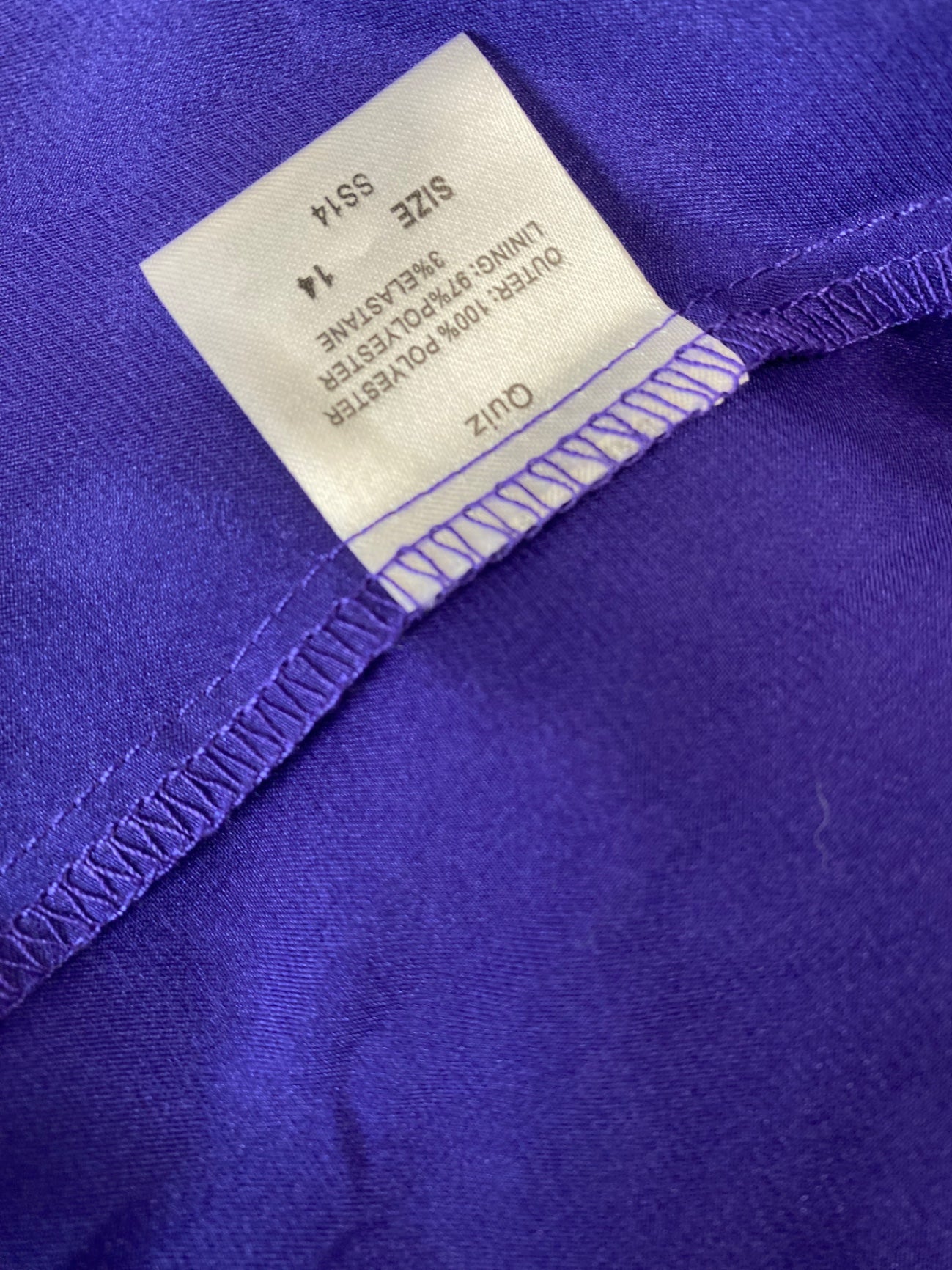 Fabulous Quiz Royal purple Evening Party Dress UK14 Purple NB445