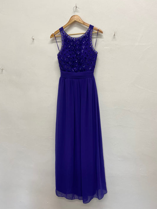 Fabulous Quiz Royal purple Evening Party Dress UK14 Purple NB445
