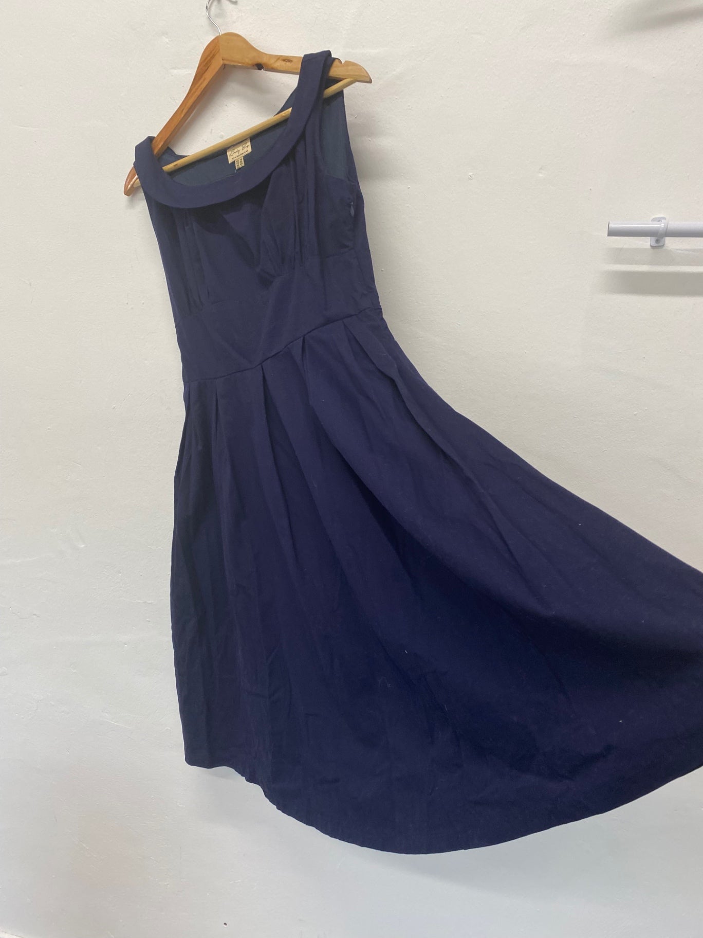 Fabulous Lindy Bop Dress Uk14 Navy Blue retro swing classic NB445