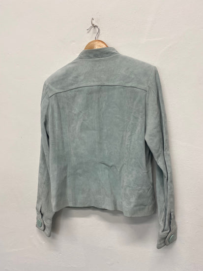 Fabulous 1990’s vintage Next suede biker Jacket Uk14 Teal NB445