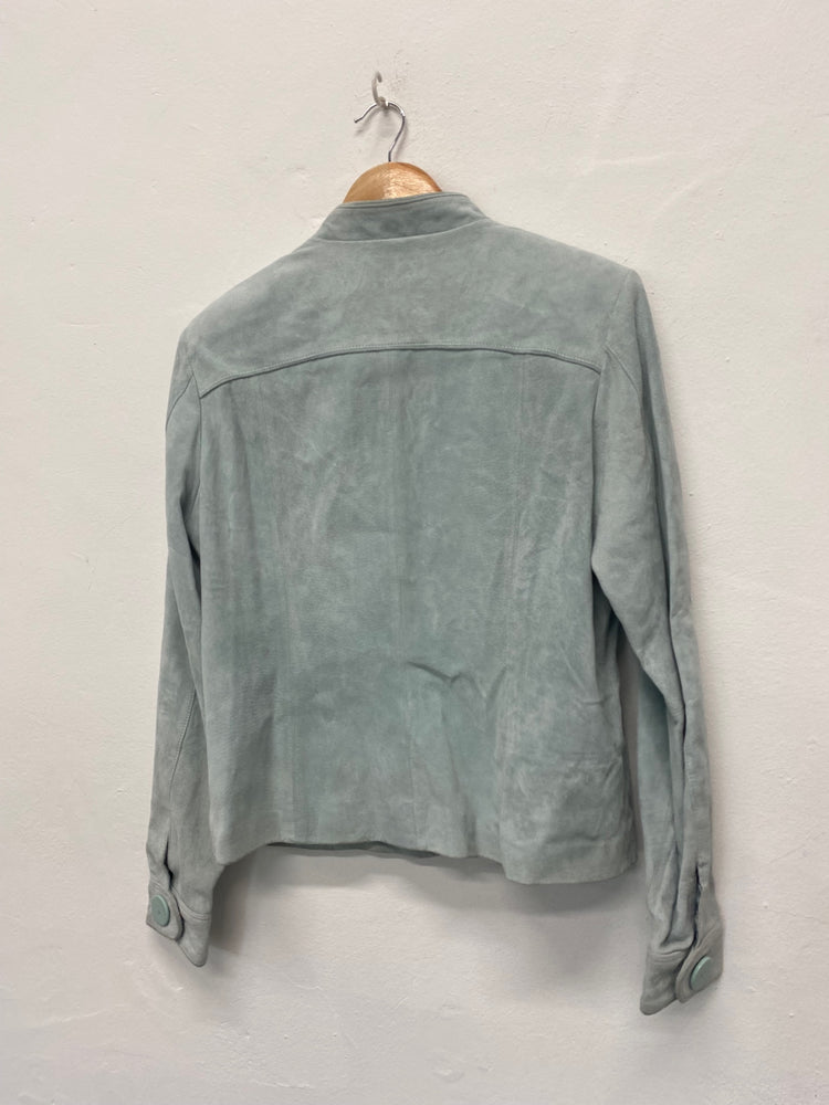 Fabulous 1990’s vintage Next suede biker Jacket Uk14 Teal NB445