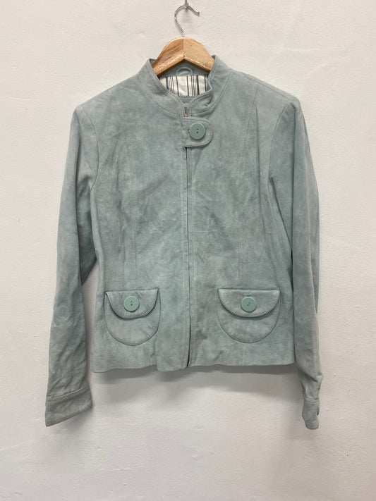 Fabulous 1990’s vintage Next suede biker Jacket Uk14 Teal NB445