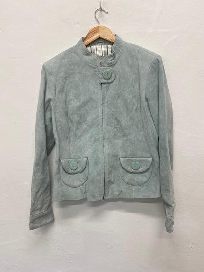 Fabulous 1990’s vintage Next suede biker Jacket Uk14 Teal NB445