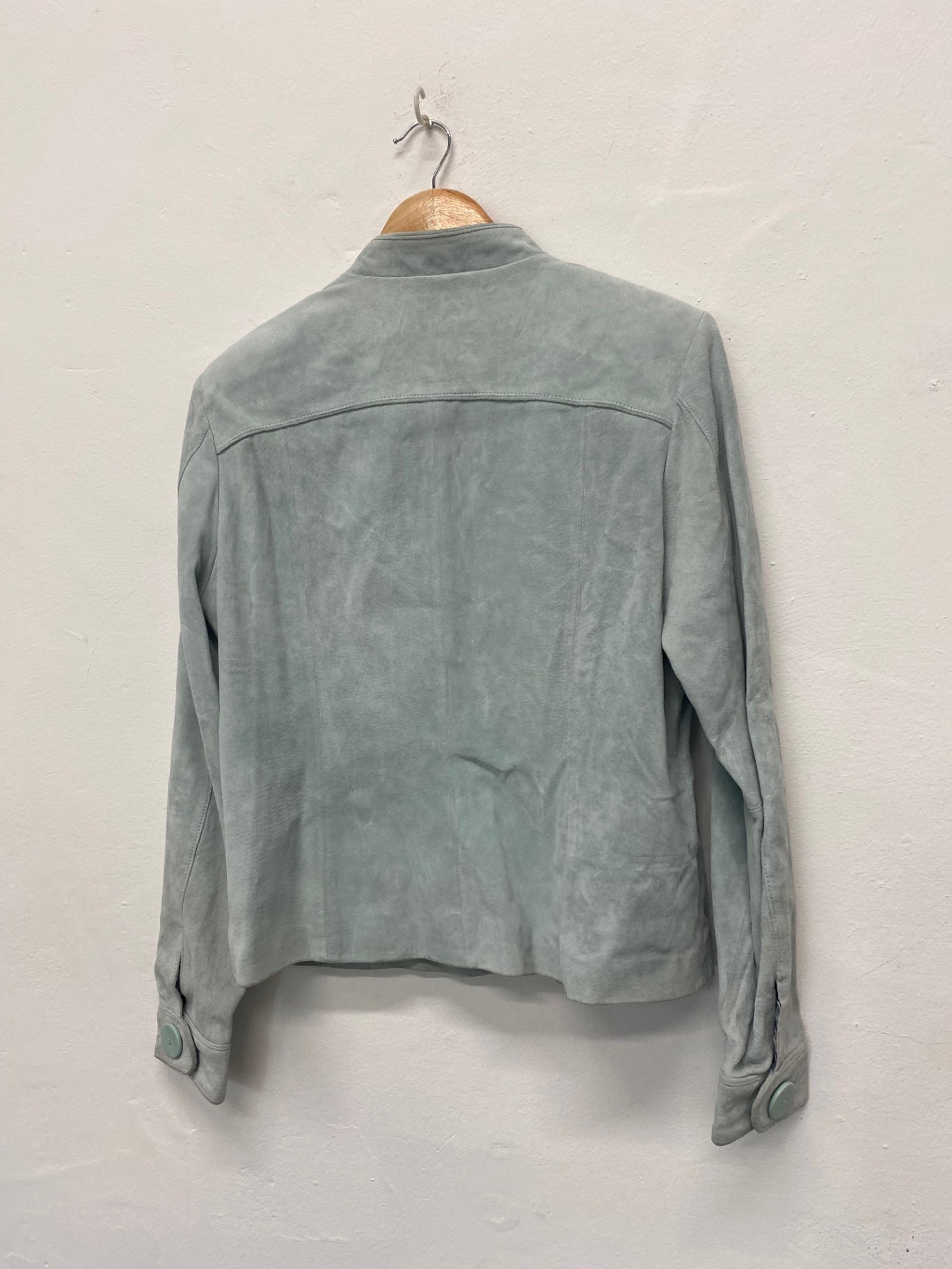 Fabulous 1990’s vintage Next suede biker Jacket Uk14 Teal NB445