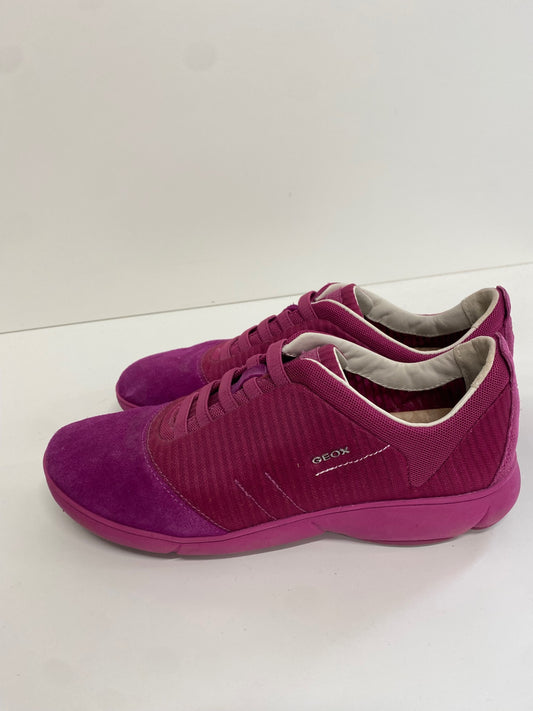 Fabulous GEOX Nebula Sneakers Uk7 Magenta suede leather EC004